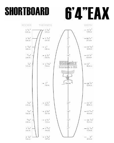 6'4"EAX US Blanks - Shortboard Blank - Fiberglass Source