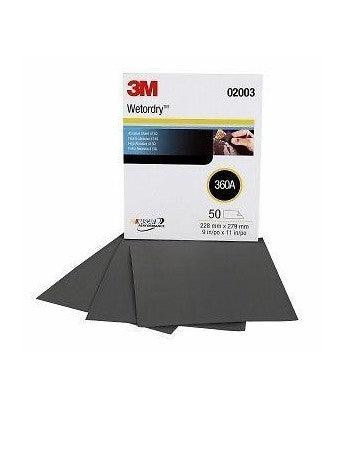 3M Wetordry Trimite sheet p500 grit-02001 Pack of 50 - Fiberglass Source
