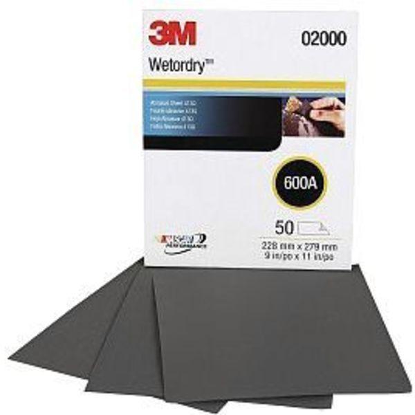 3M Wetordry Trimite sheet p600 grit-02000 Pack of 50 - Fiberglass Source