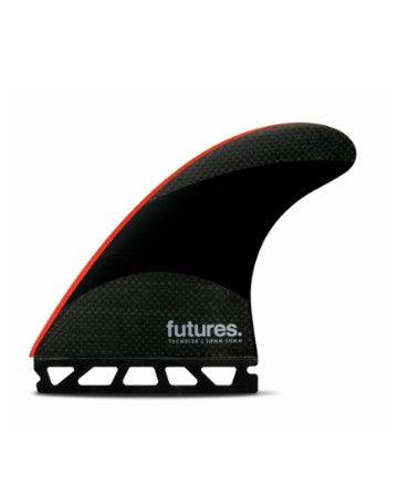 Futures Fins JJ-2 (Large) Techflex Thruster-Black-Bright Red - Fiberglass Source