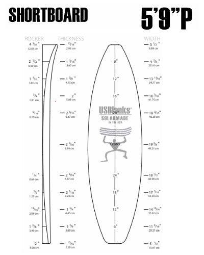 5'9" P US Blanks - Shortboard Blank - Fiberglass Source