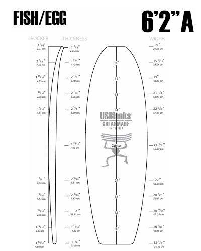 6'2"A US Blanks - Shortboard Blank - Fiberglass Source