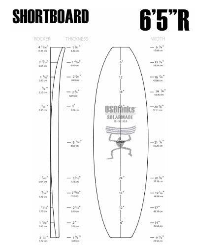 6'5"R US Blanks - Shortboard Blank - Fiberglass Source