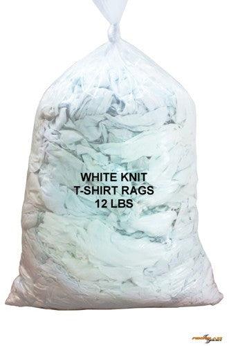 White Knit Wiping Rags - 12 lbs Bag